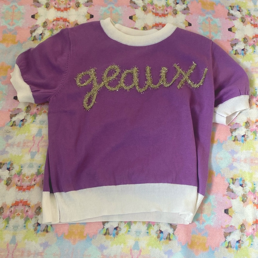 Queen of Sparkles Geaux knit top!